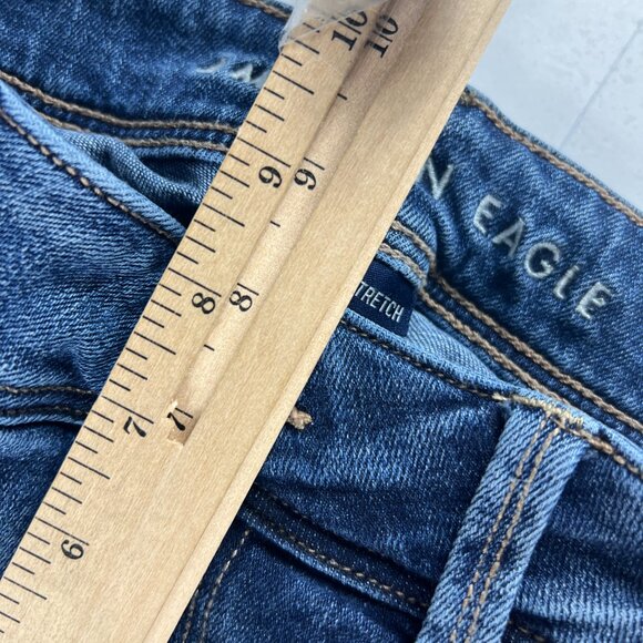 American Eagle Jeans Womens 31x27 Low Rise Kick Boot Cut Blue Faded Denim Tag 8S - Picture 15 of 16